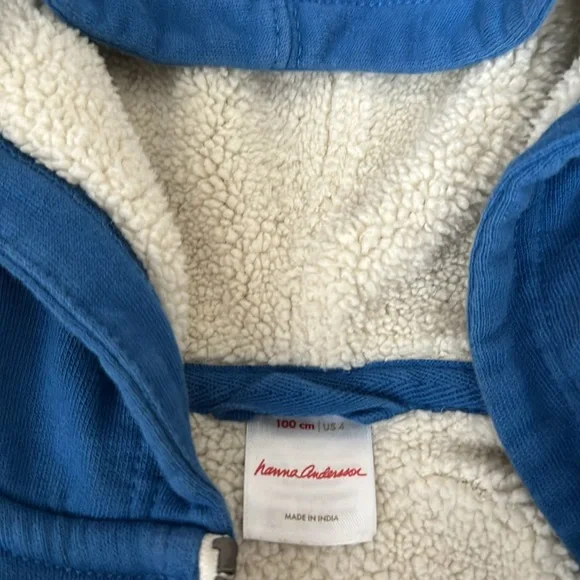 Hanna Andersson shearling lined hoodie size 4 - Picture 4 of 6
